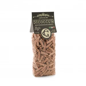Striped Maccheroncini Dicoccum, organic spelt pasta