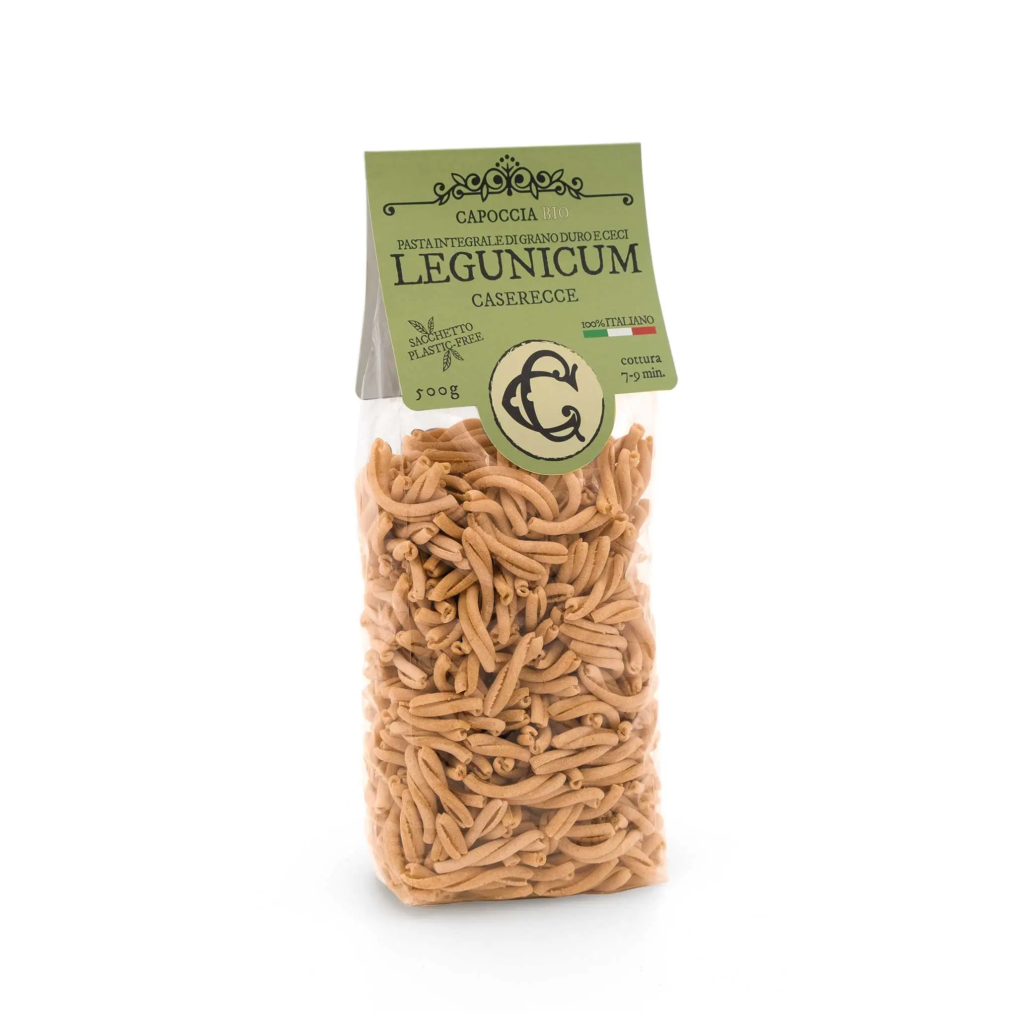 Caserecce Legunicum, organic chickpeas and durum wheat pasta