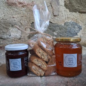Plum Jam, Tozzetti Biscotti & Wildflower Honey Gift Set